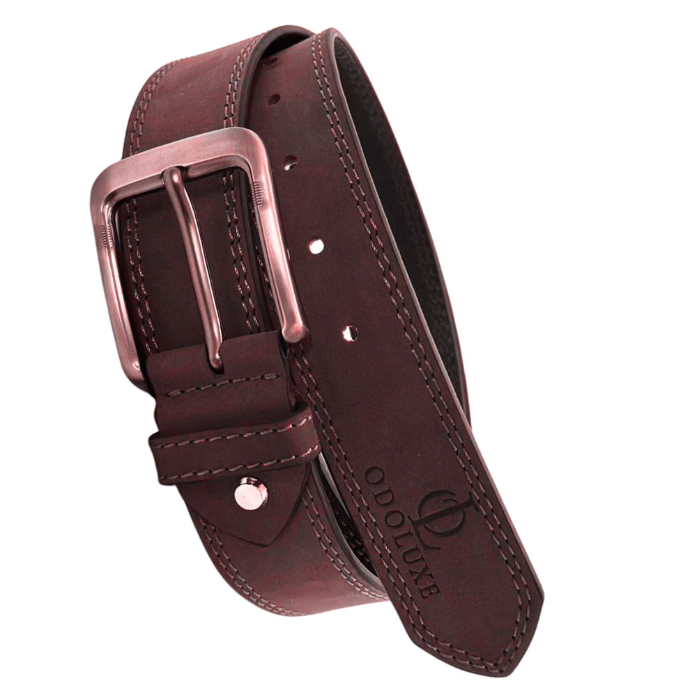 Men’s Nubuck Leather Belt for Formal & Casual Wear | Soft Matte Finish | Made in India (Olive Green)