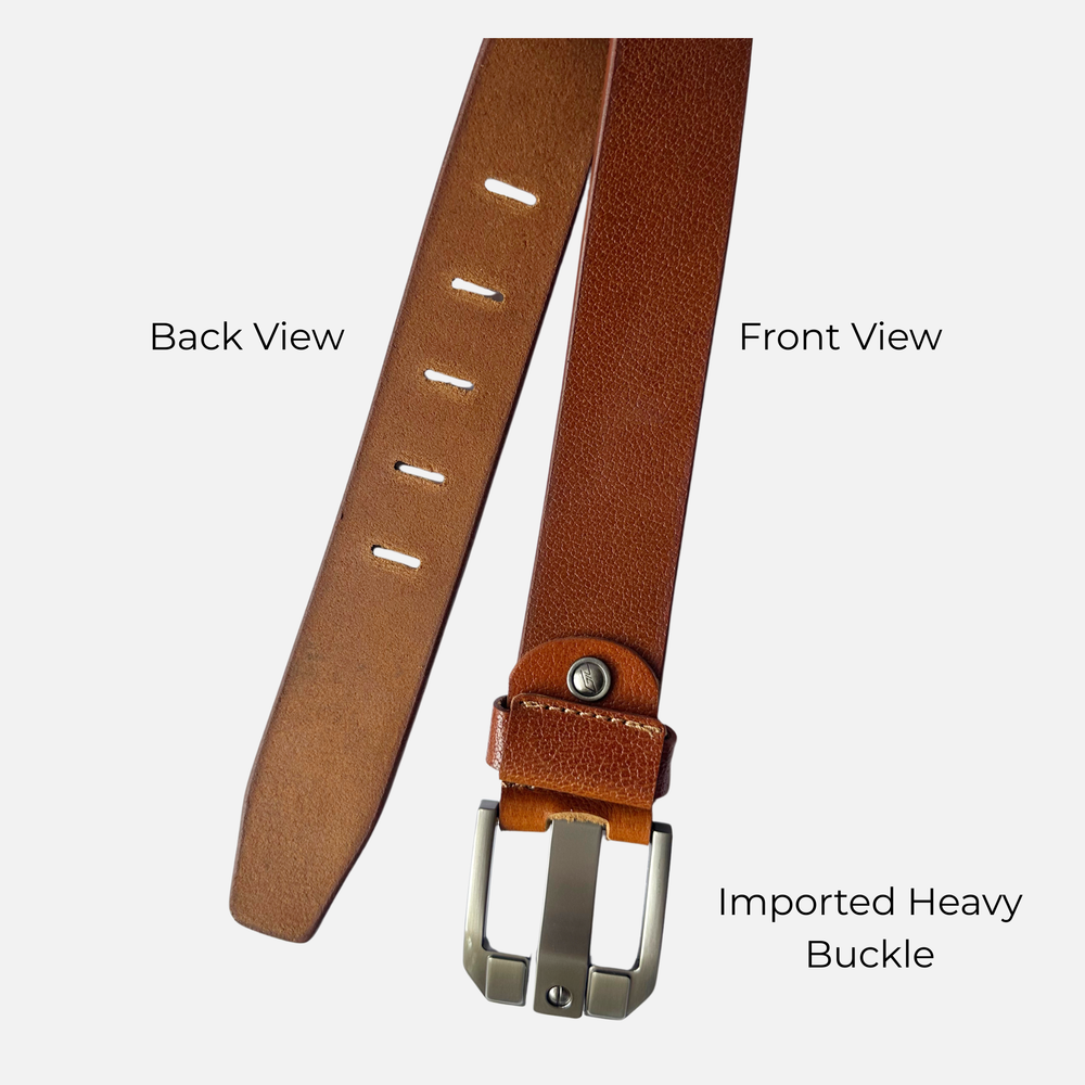 ODOLUXE Premium Full-Grain Leather Belt for Men with Imported Heavy Buckle